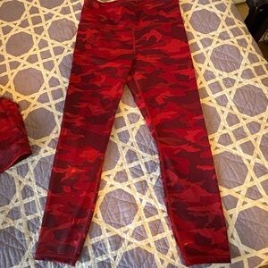 Athleta Red Leggings Camouflage Full-Length